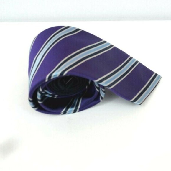 Croft & Barrow Royal Blue Purple Stripe Geometric - Picture 2 of 4